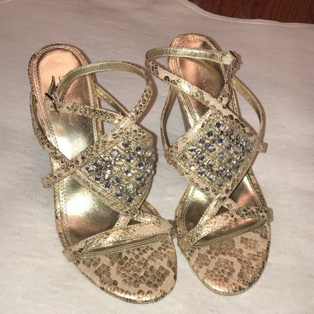 BAKERS gold and nude sandals
